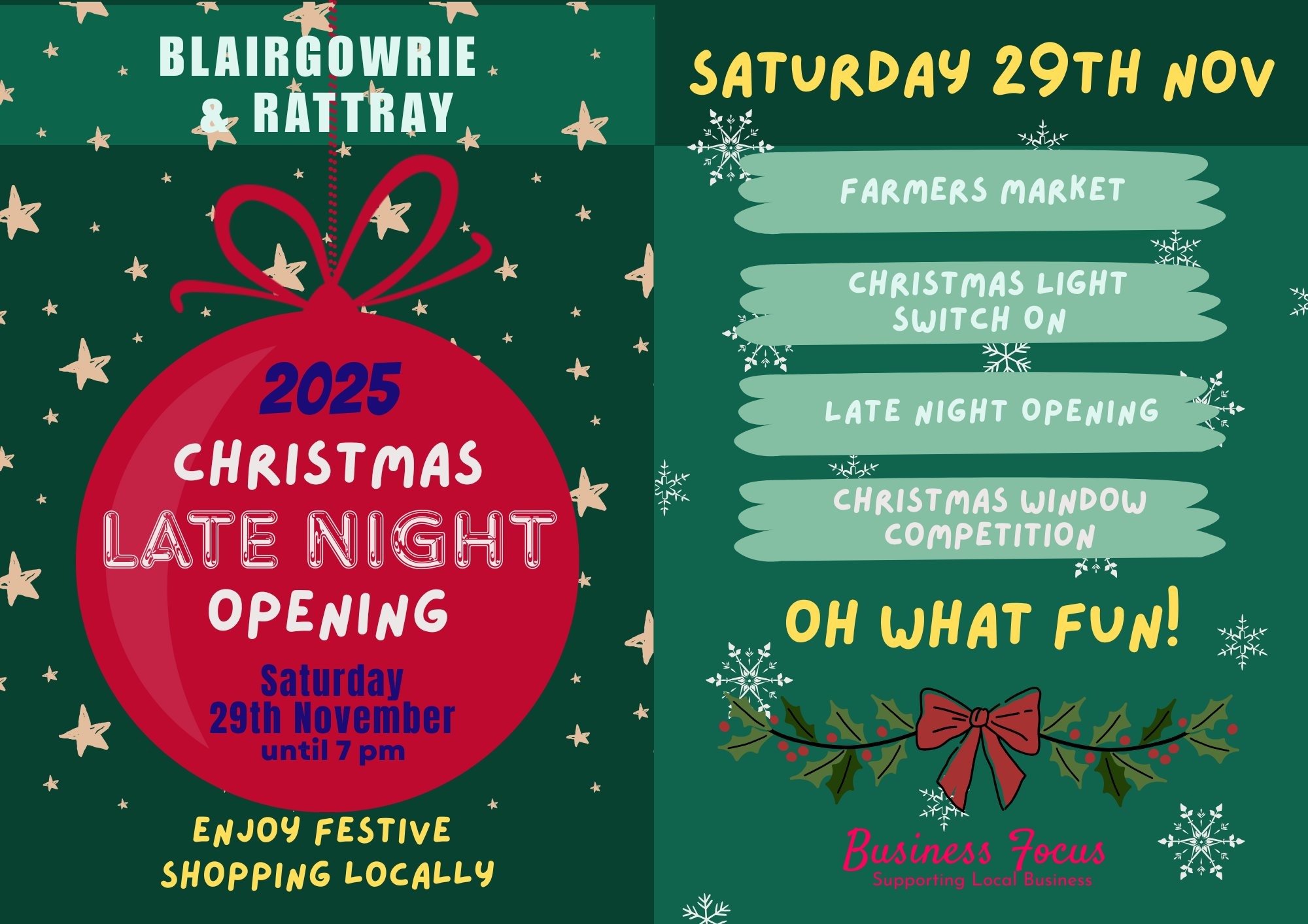 Christmas Lights Switch On and Late Night Opening