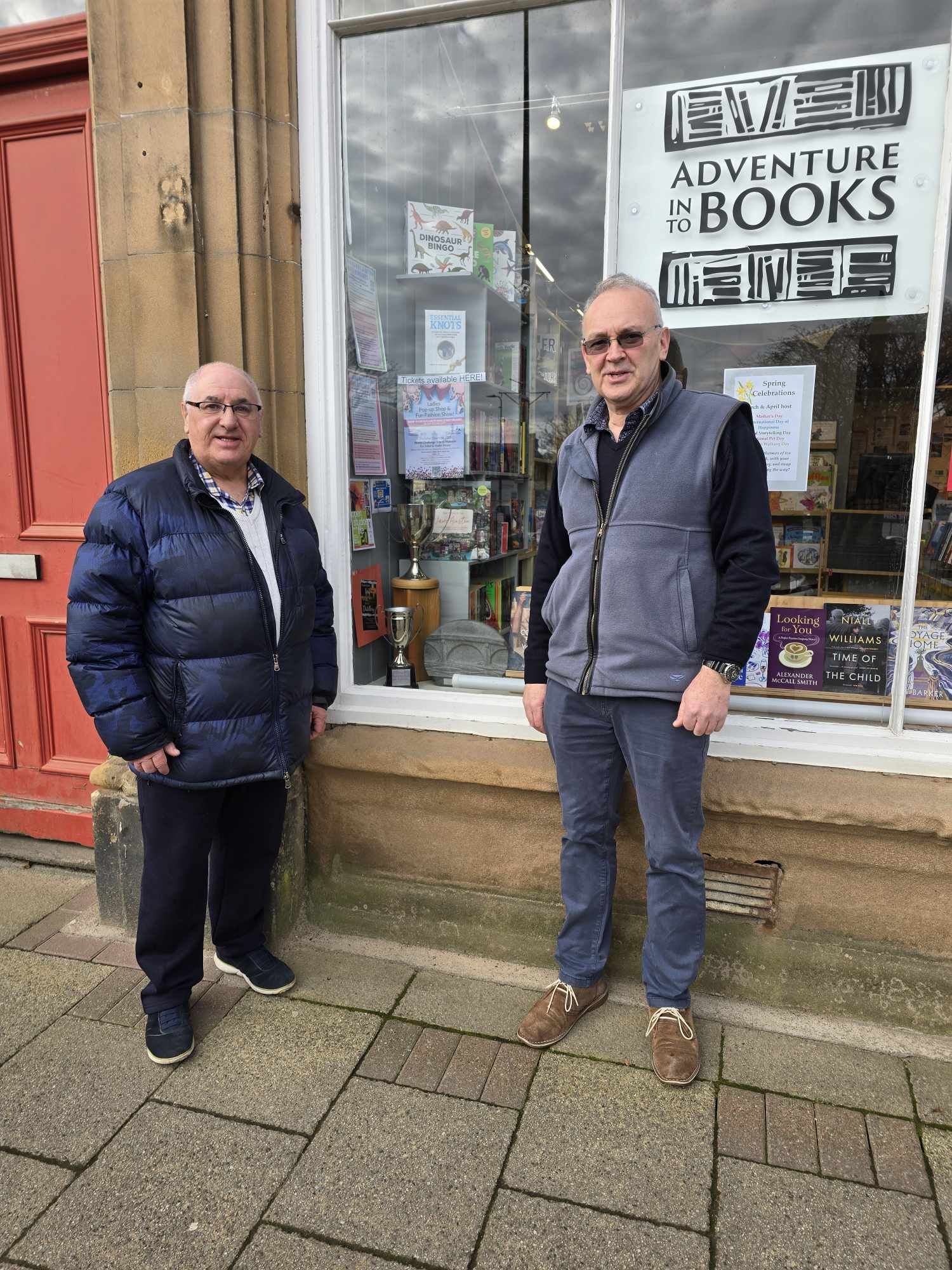 BRCC Chair David Cuthill with Ralph Baillie from Adventure Into Books