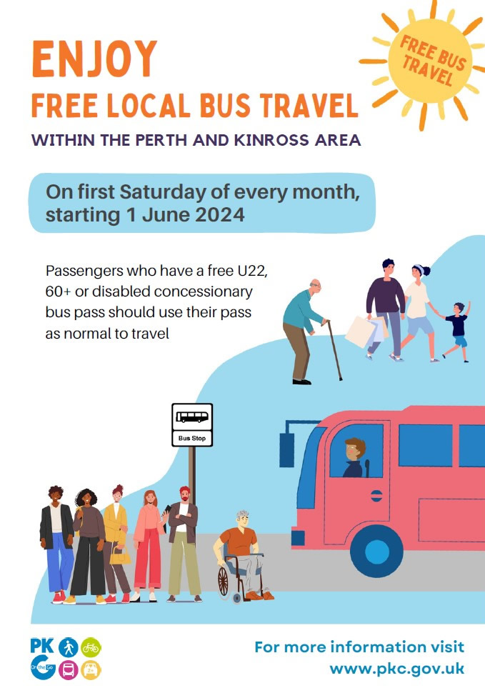Free bus travel returns to Perth and Kinross this Saturday 1st June