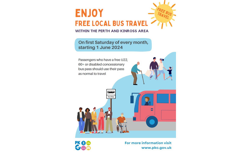 Free bus travel returns to Perth and Kinross this Saturday 1st June Free bus travel returns to Perth and Kinross this Saturday 1st June