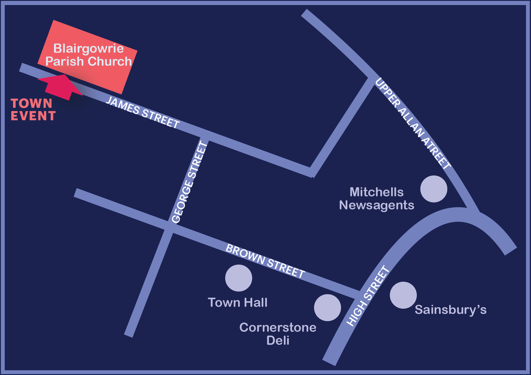 Map to Blairgowrie Parish Church Hall