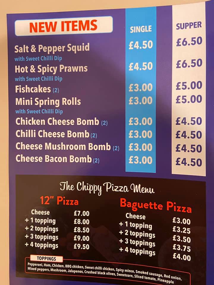 The Chippy Blairgowrie - will deliver, call 07732 055702